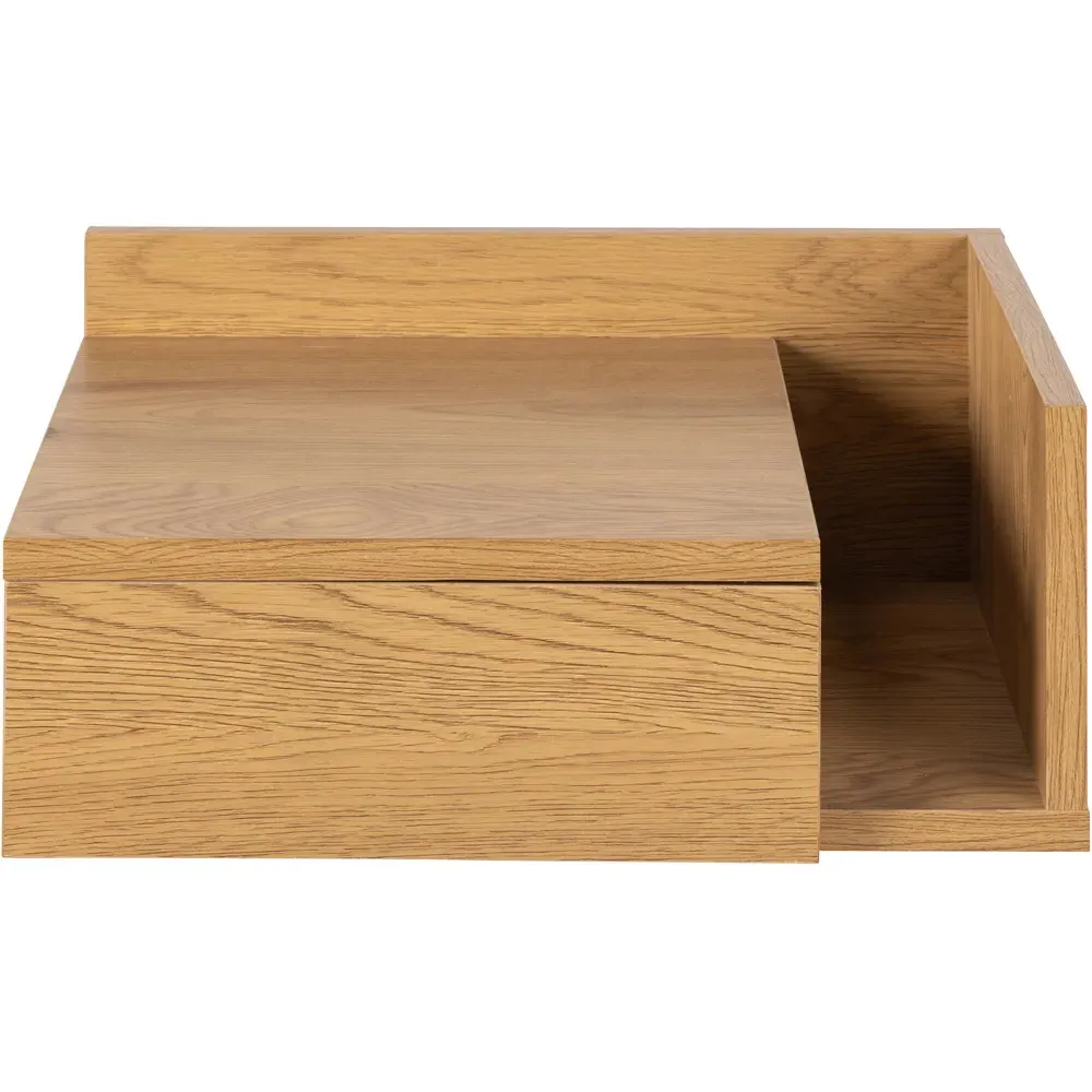 Florence Ashlan Single Drawer Square Bedside Table - Oak