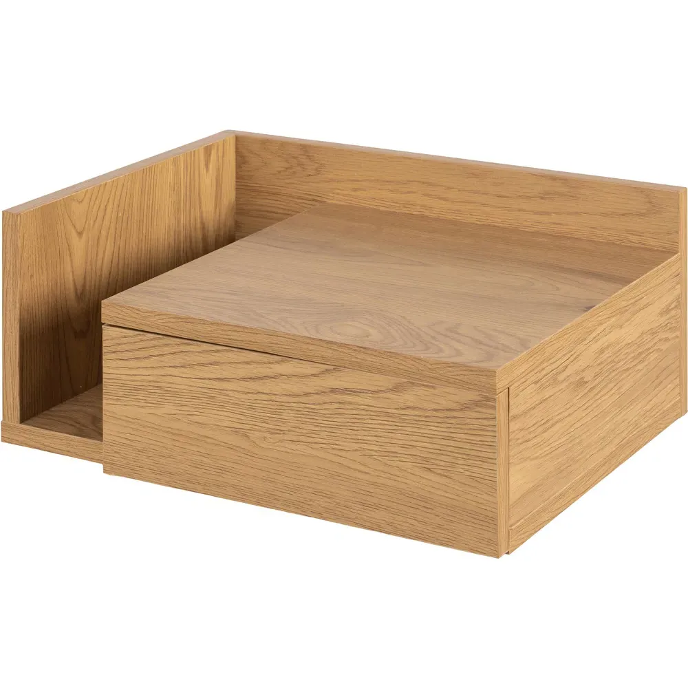 Florence Ashlan Single Drawer Square Bedside Table - Oak