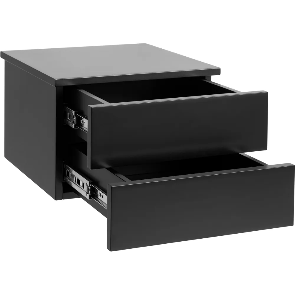 Florence Avignon 2 Drawer Bedside Table - Black