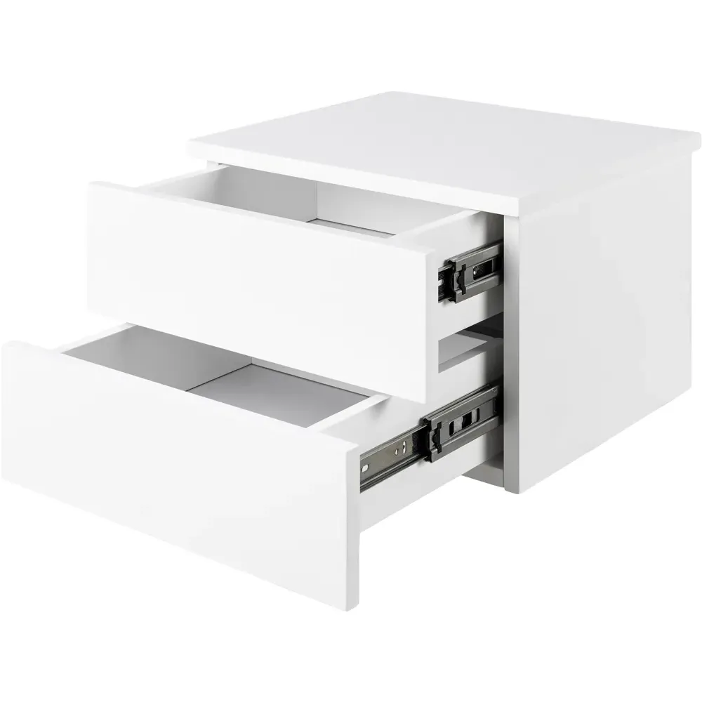 Florence Avignon 2 Drawer Bedside Table - White