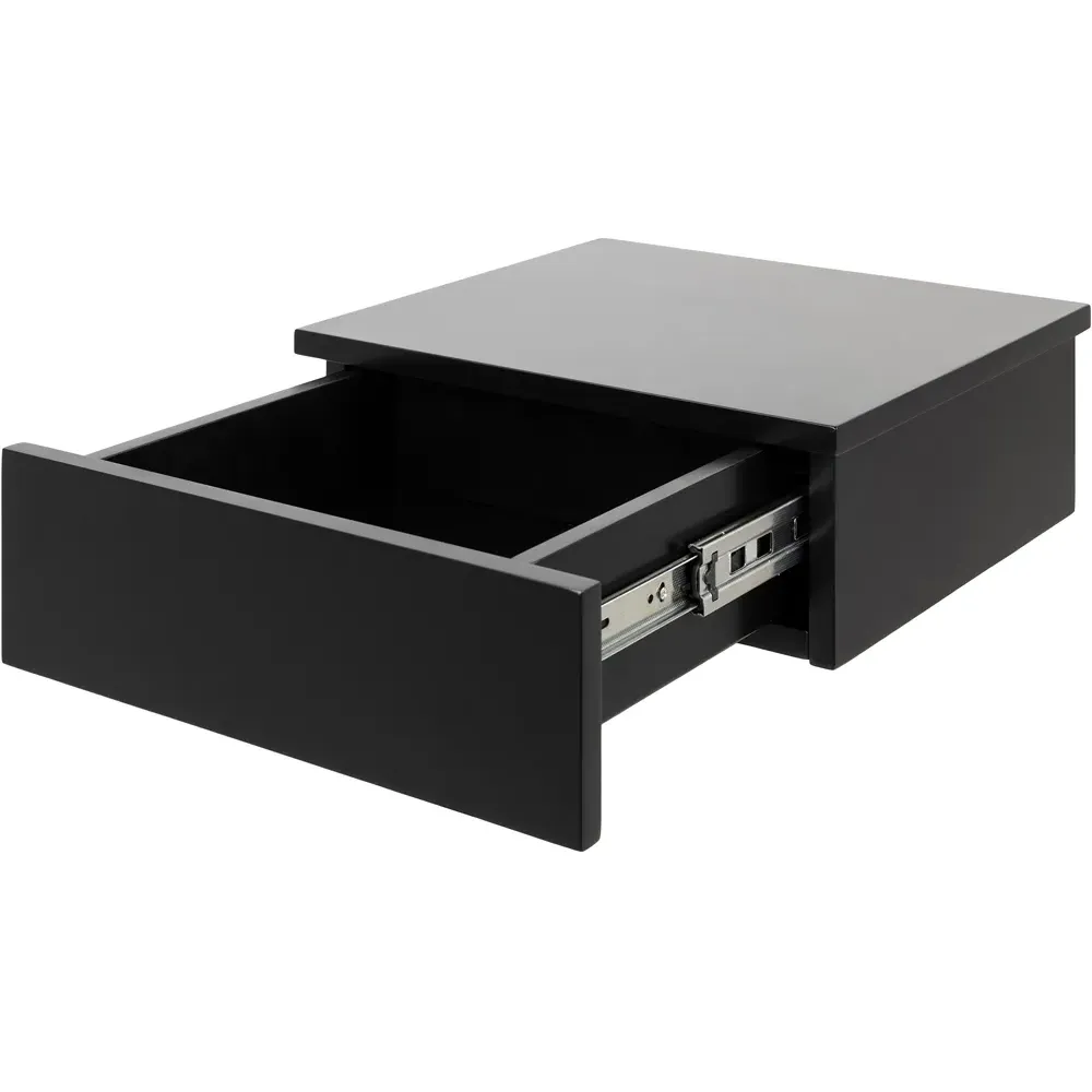 Florence Avignon Single Drawer Square Bedside Table - Black