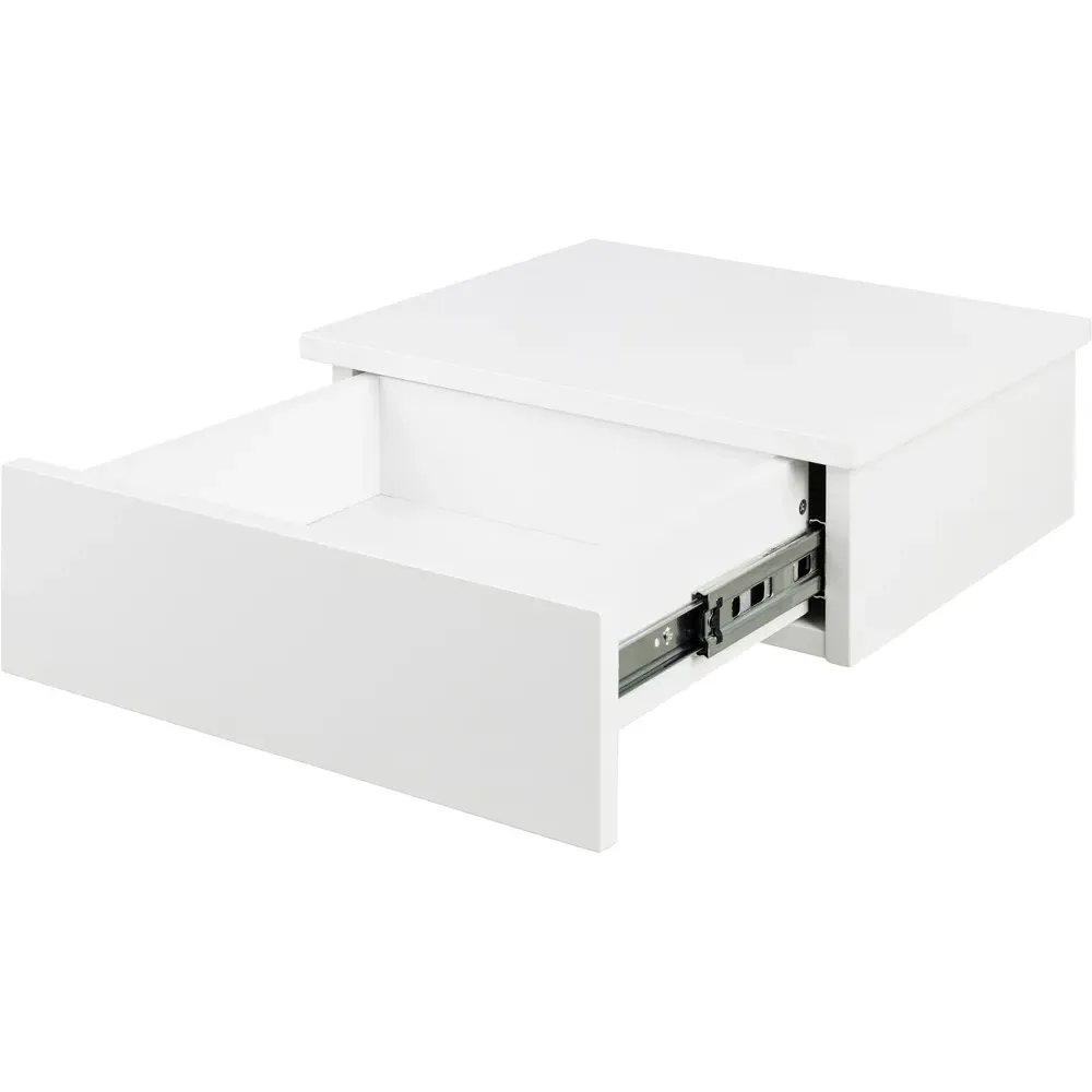 Florence Avignon Single Drawer Square Bedside Table - White