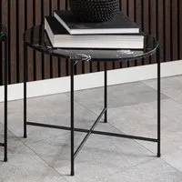 Florence Avila Side Table - Black, Marble