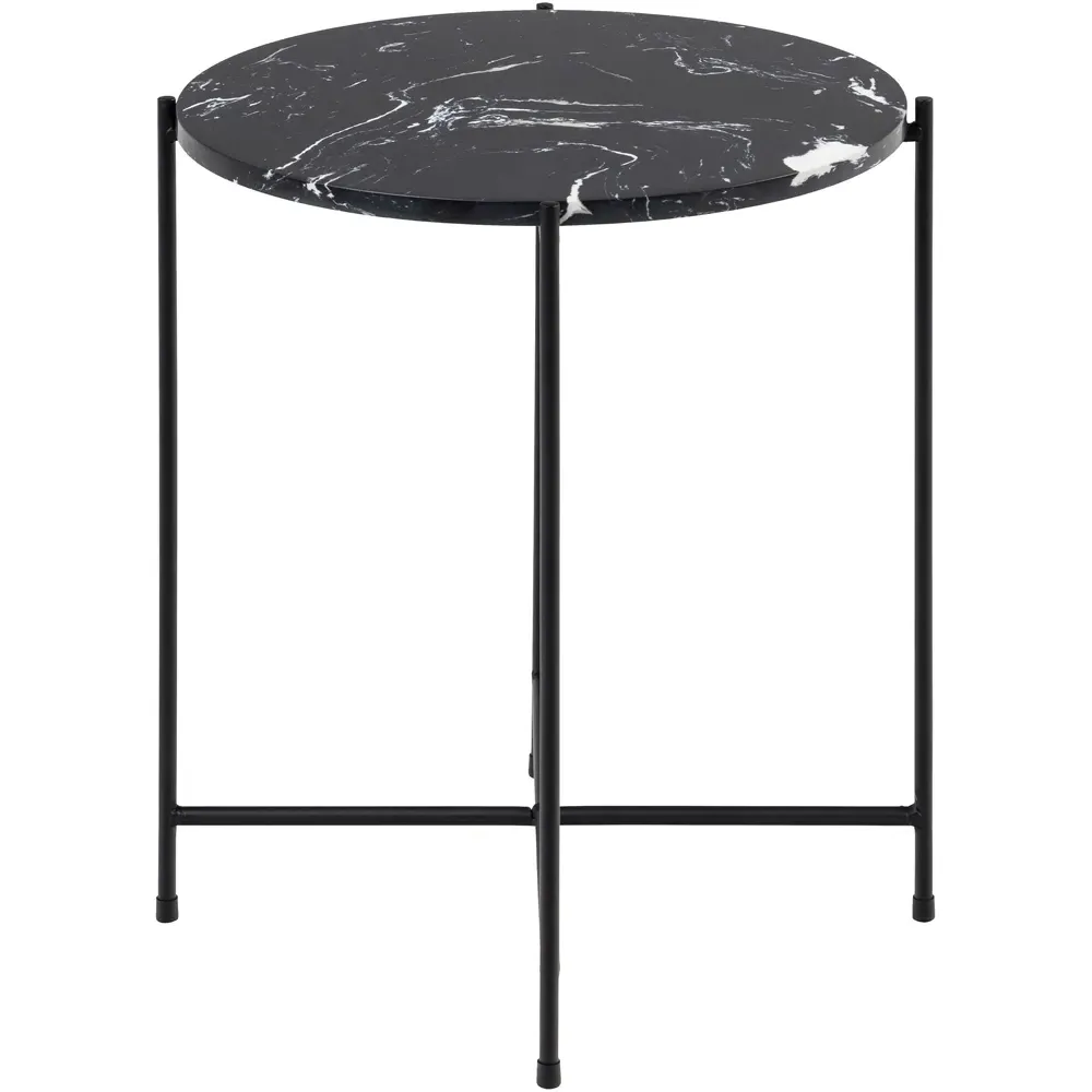 Florence Avila Side Table - Brown, Marble