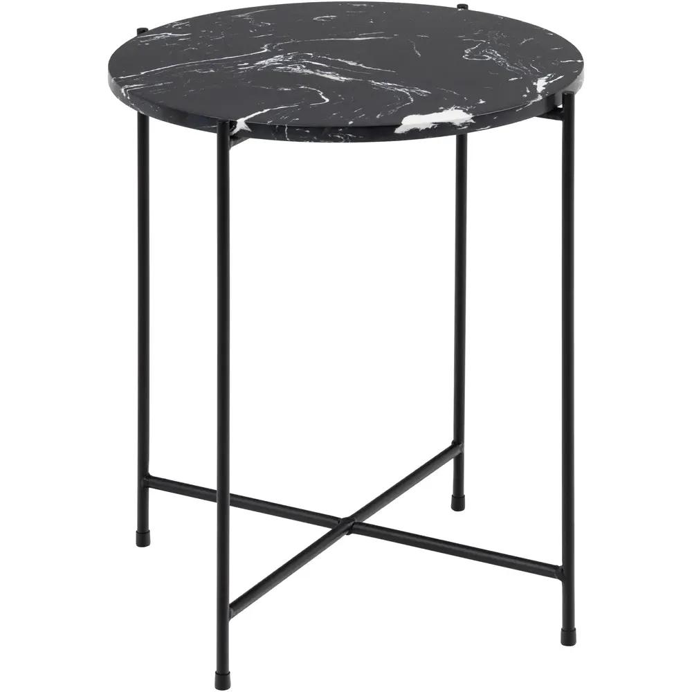 Florence Avila Side Table - Brown, Marble
