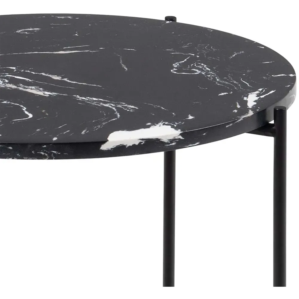 Florence Avila Side Table - Brown, Marble