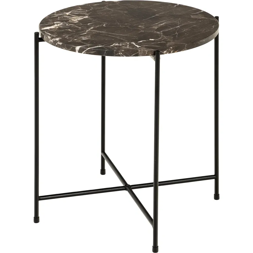 Florence Avila Side Table - Brown, Marble
