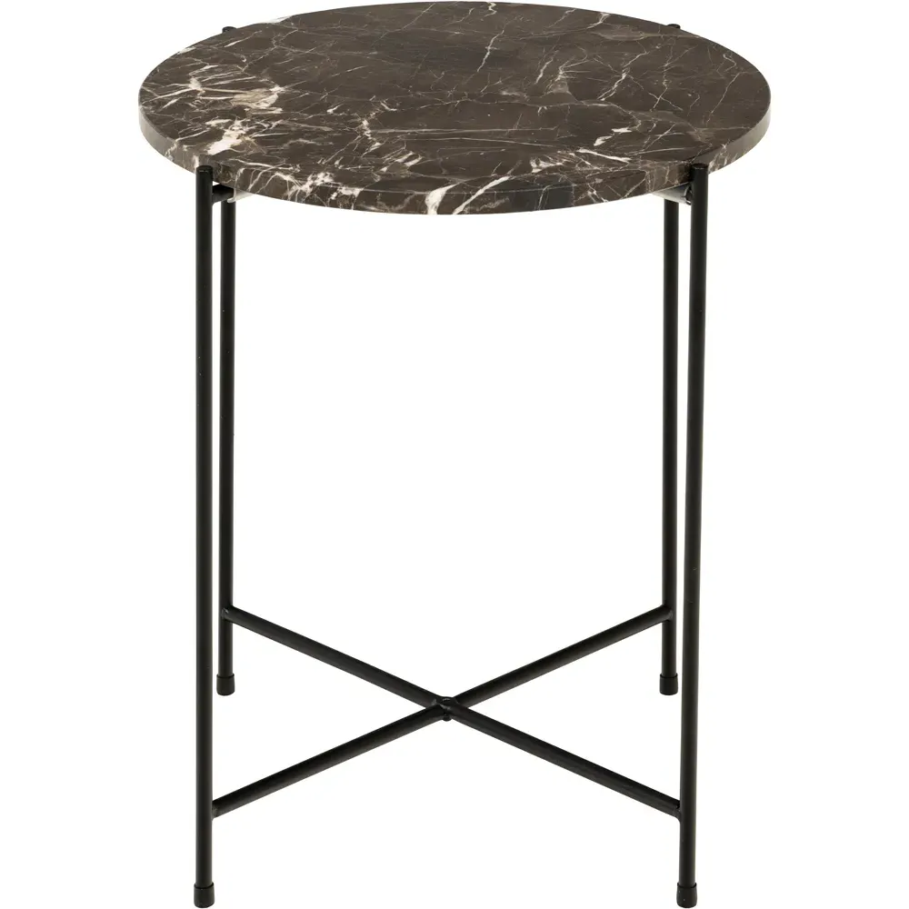 Florence Avila Side Table - Brown, Marble