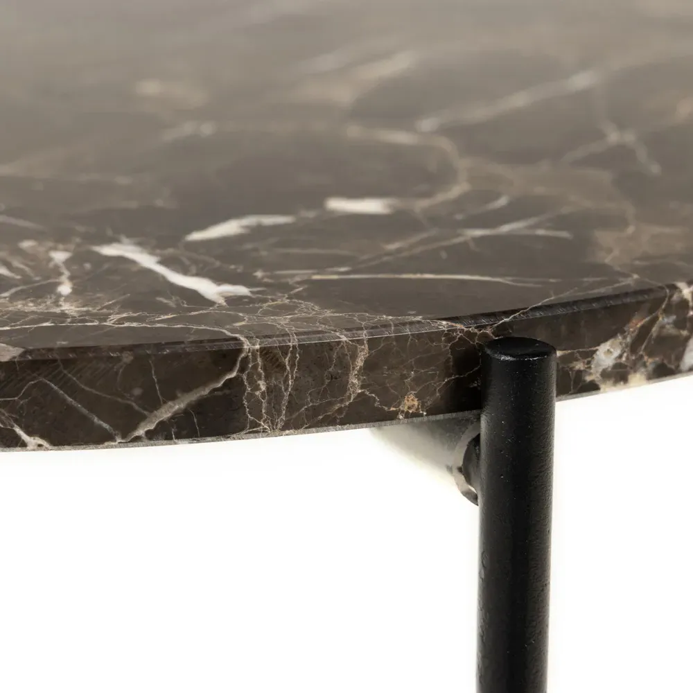 Florence Avila Side Table - Brown, Marble