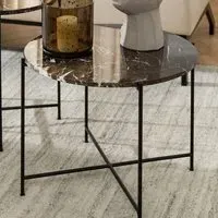 Florence Avila Side Table - Brown, Marble