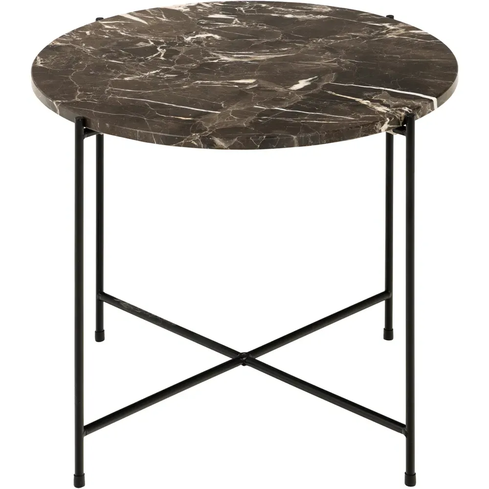 Florence Avila Side Table - Brown, Marble