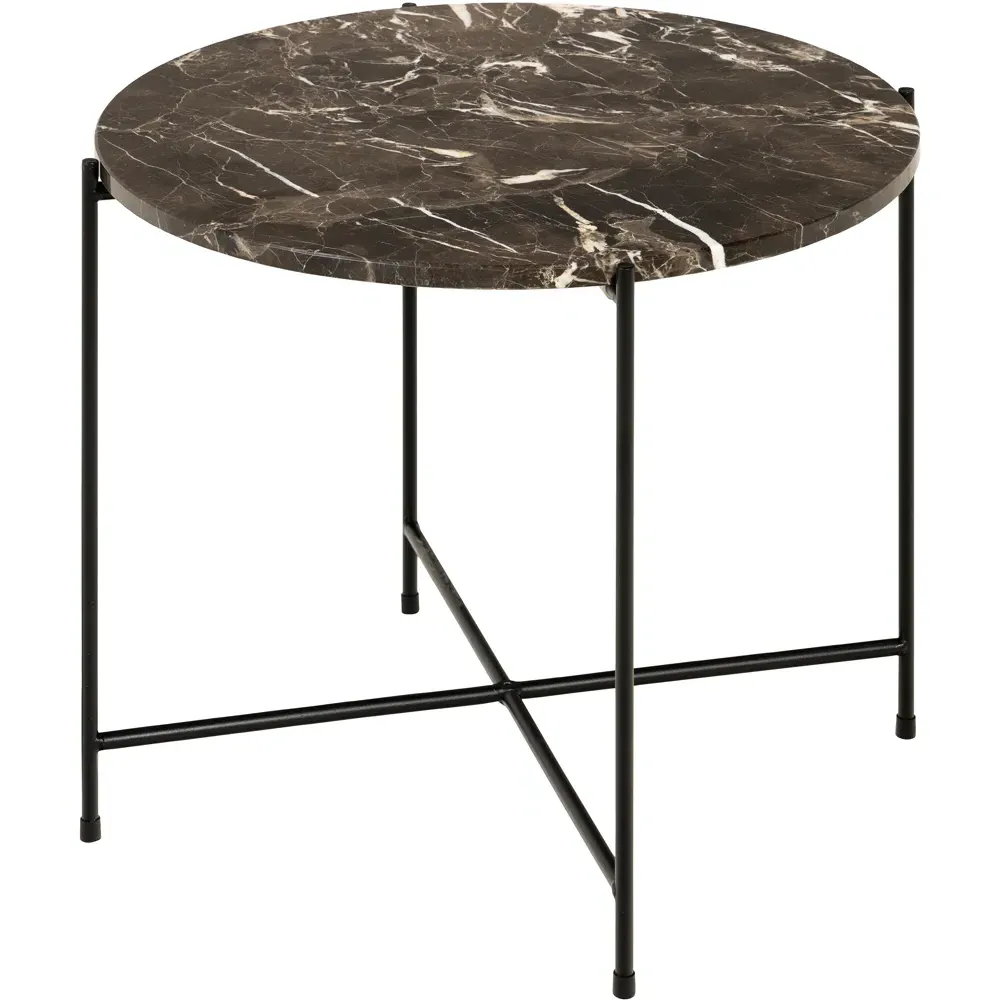 Florence Avila Side Table - Brown, Marble