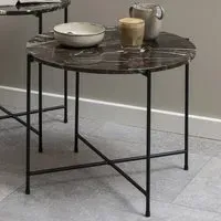 Florence Avila Side Table - Brown, Marble