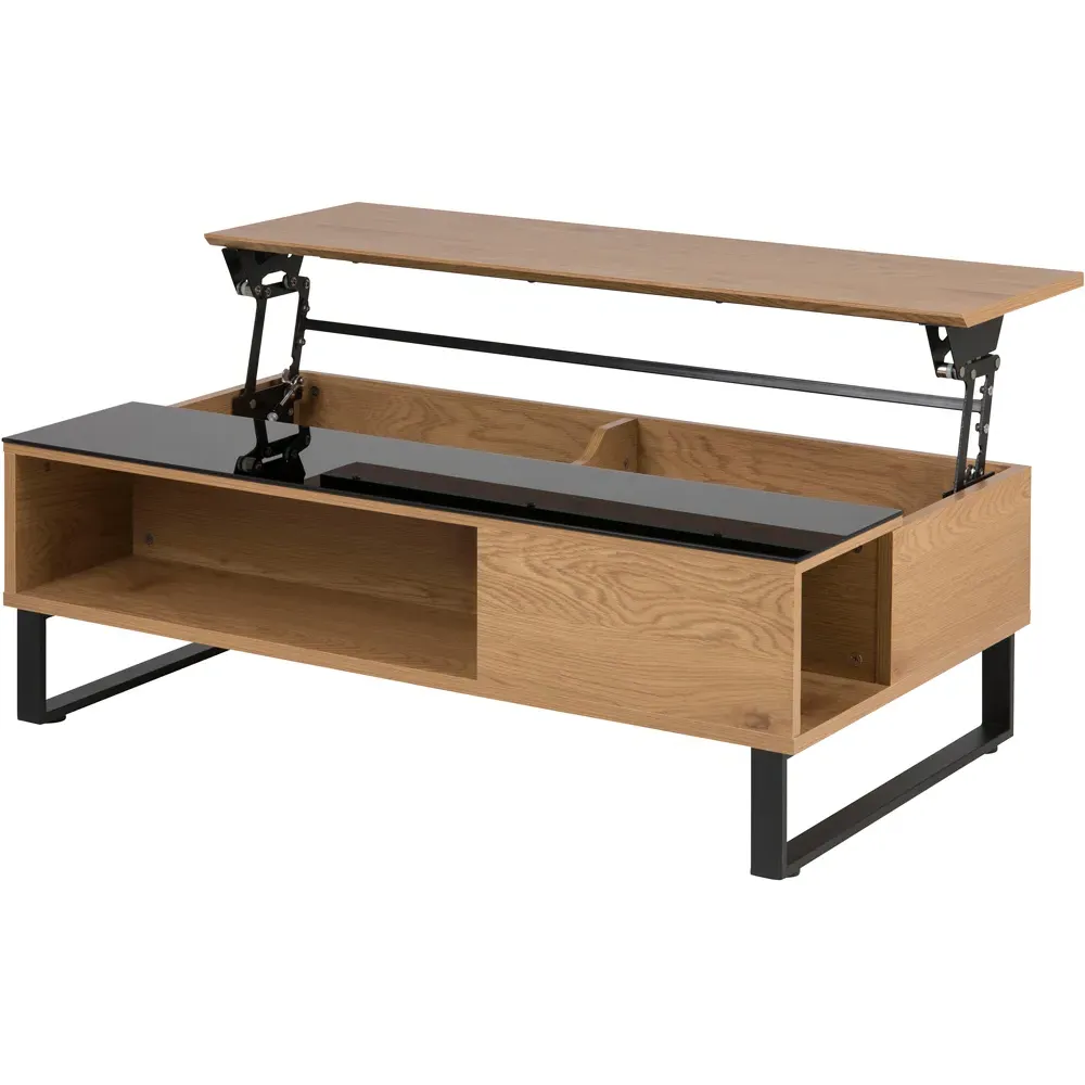 Florence Azalea Lift Up Coffee Table - Black, Oak