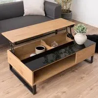 Florence Azalea Lift Up Coffee Table - Black, Oak