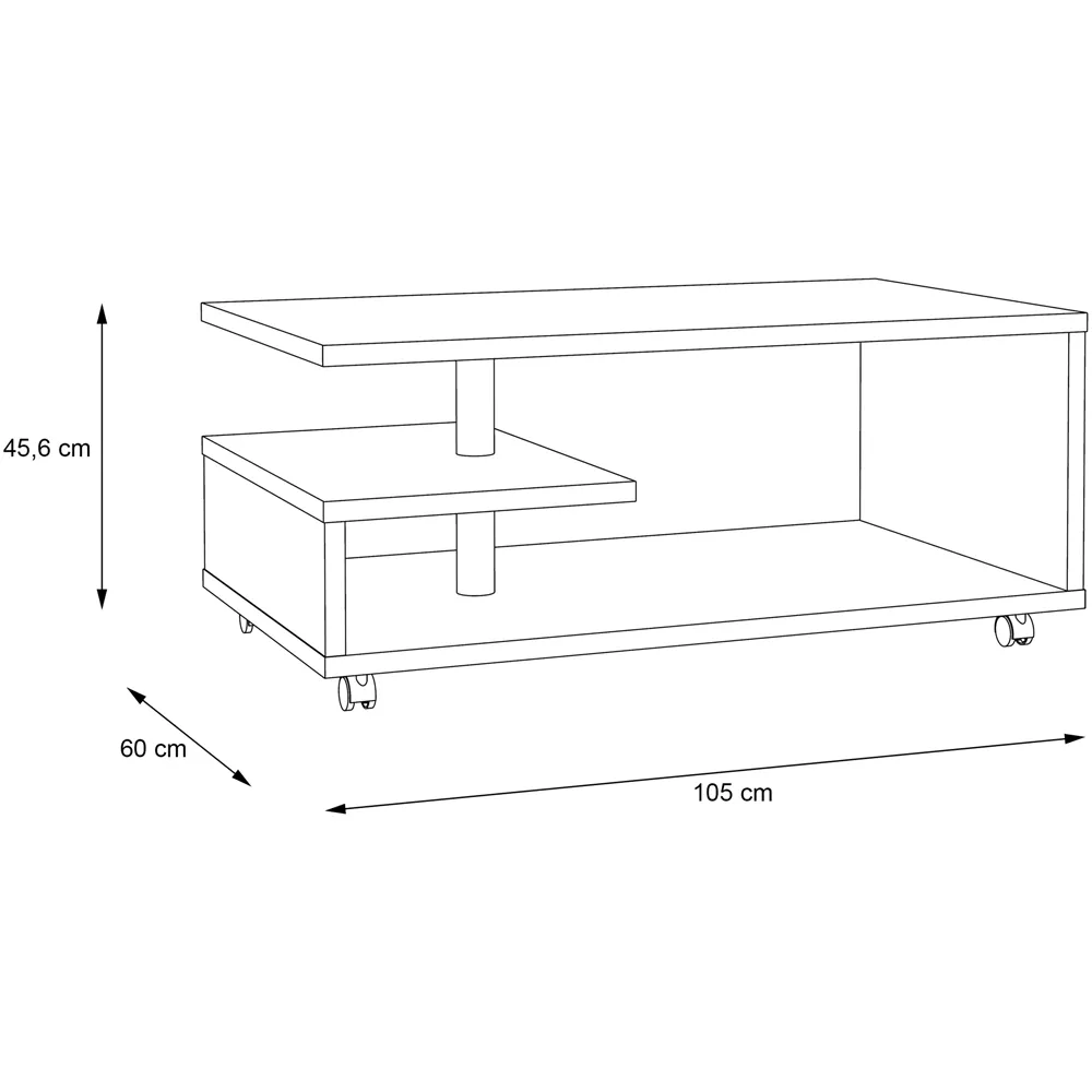 Florence Bailey G-Shape Coffee Table with Storage - Brown, Oak