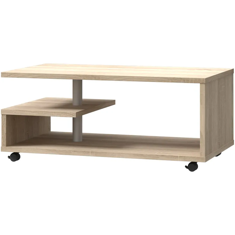 Florence Bailey G-Shape Coffee Table with Storage - Brown, Oak