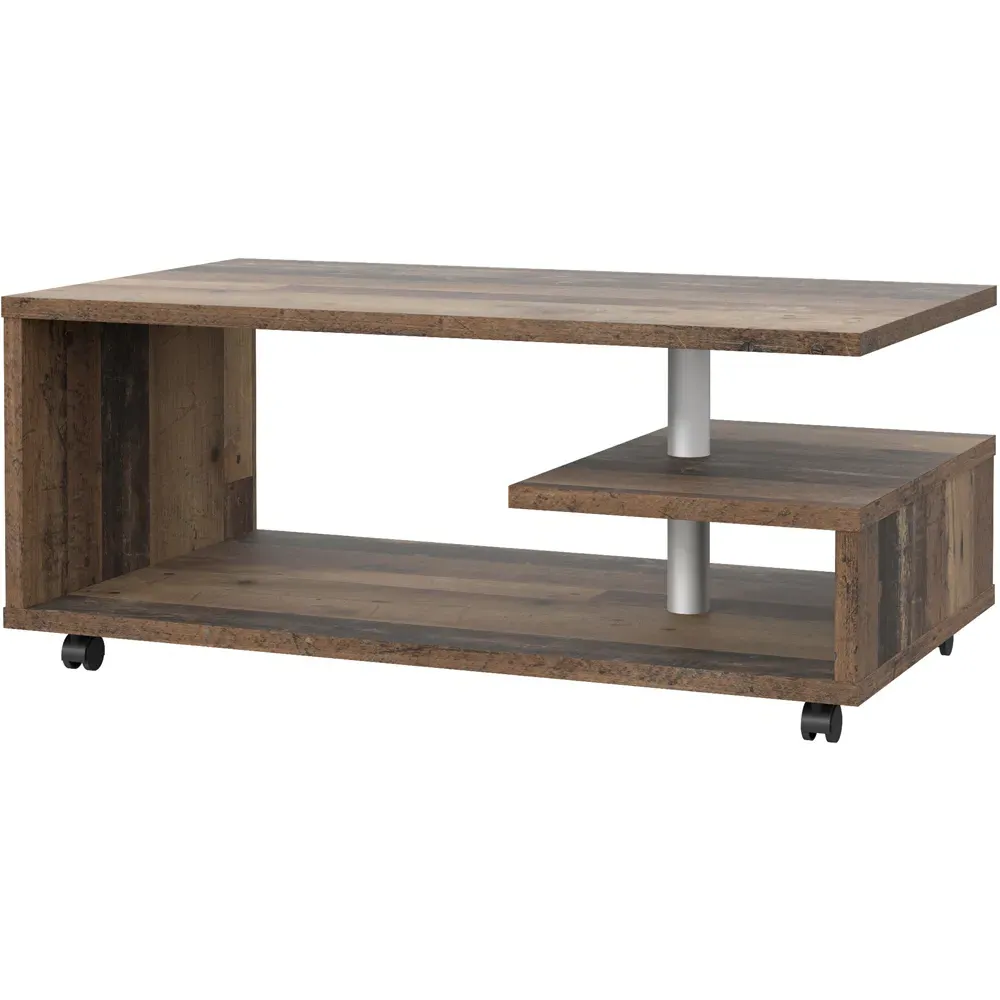 Florence Bailey G-Shape Coffee Table with Storage - Brown, Wood
