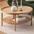 Florence Banbury Round Coffee Table with Shelf - Brown, Oak