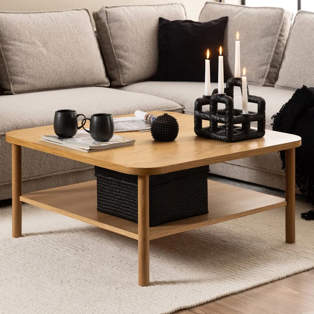 Florence Banbury Square Coffee Table - Brown, Oak