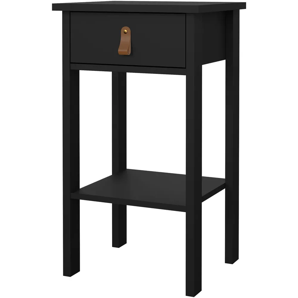 Florence Barcelona Single Drawer Bedside Table - Black