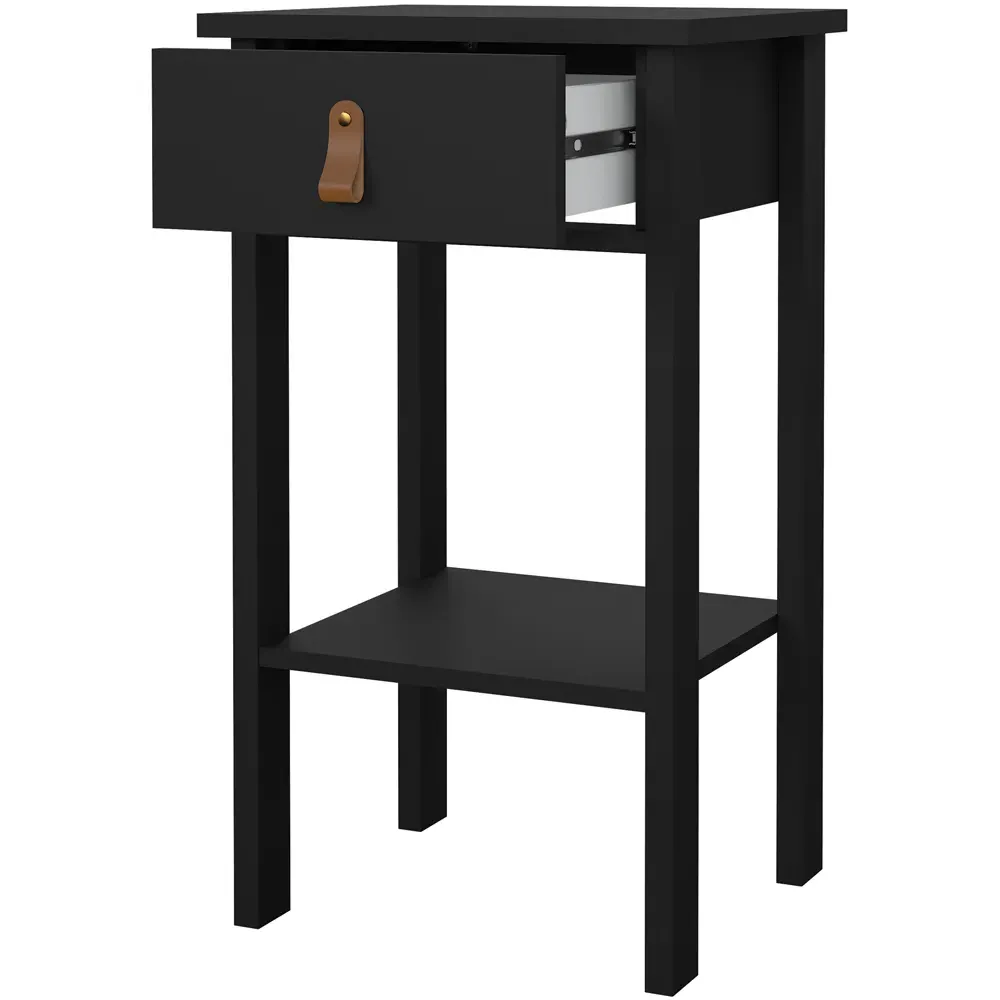 Florence Barcelona Single Drawer Bedside Table - Black