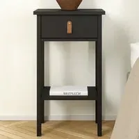 Florence Barcelona Single Drawer Bedside Table - Black