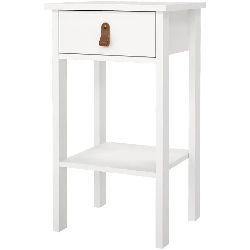 Florence Barcelona Single Drawer Bedside Table - White