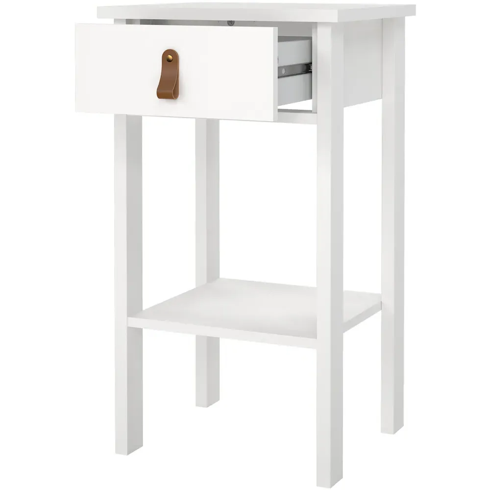 Florence Barcelona Single Drawer Bedside Table - White