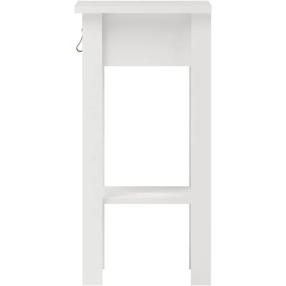 Florence Barcelona Single Drawer Bedside Table - White
