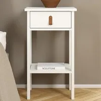 Florence Barcelona Single Drawer Bedside Table - White