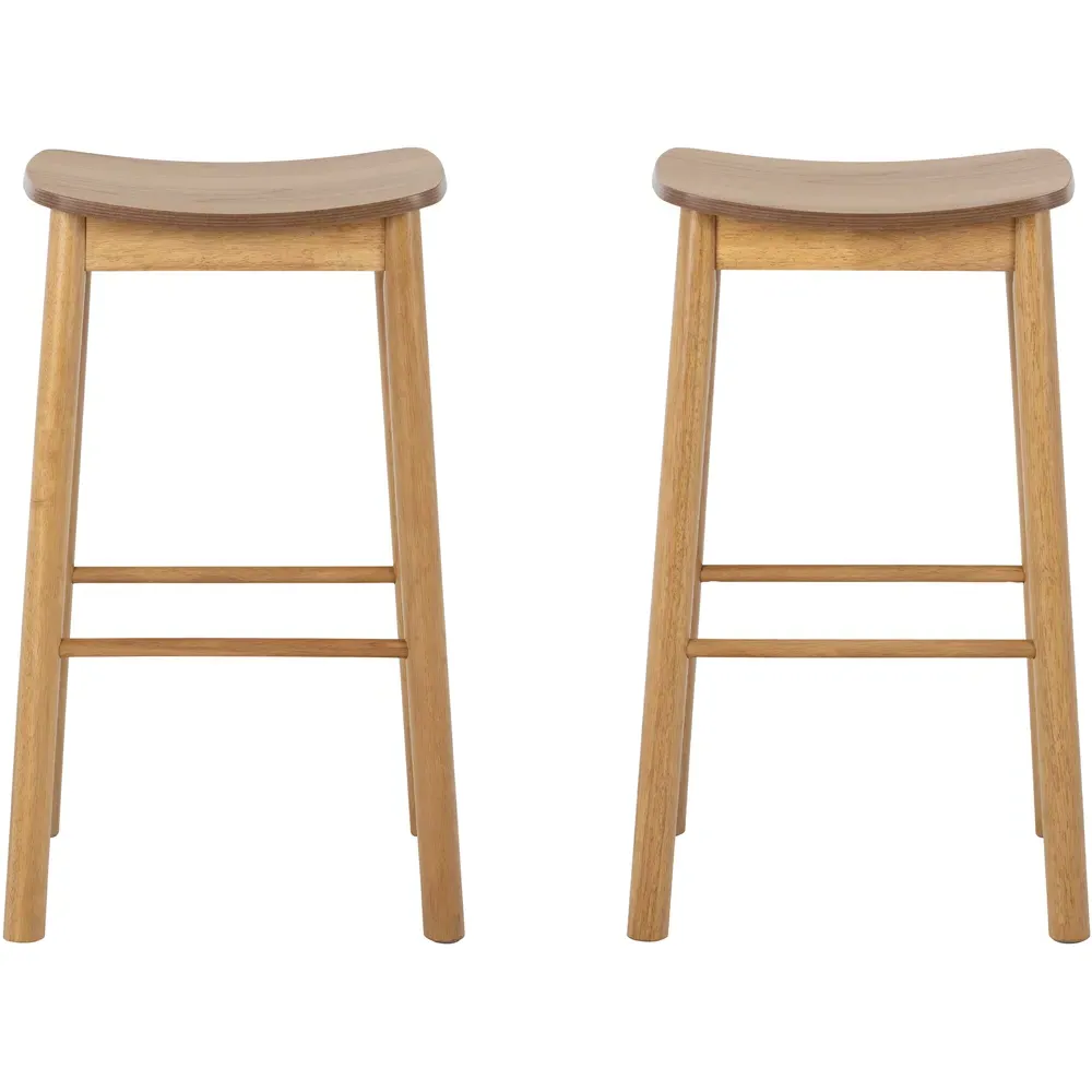 Florence Barlow Set of 2 Bar Stool - Brown, Oak