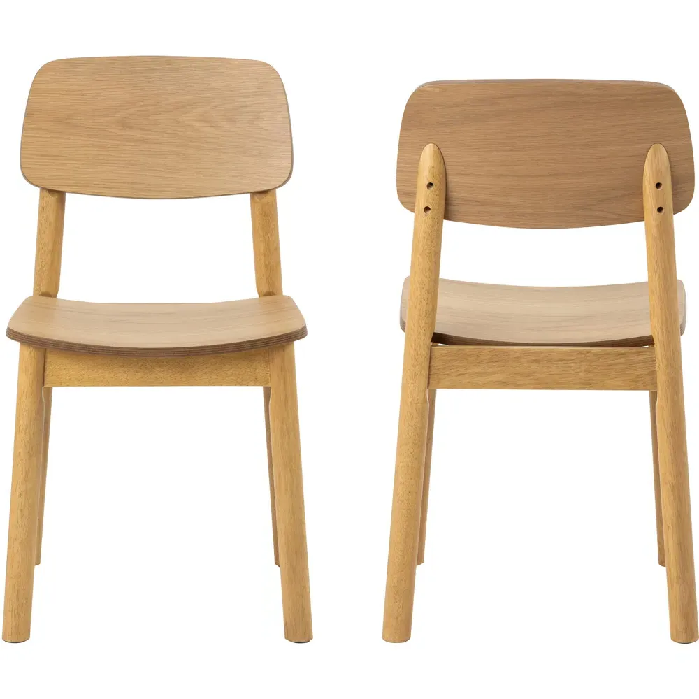 Florence Barlow Set of 2 Dining Chair - Brown, Oak