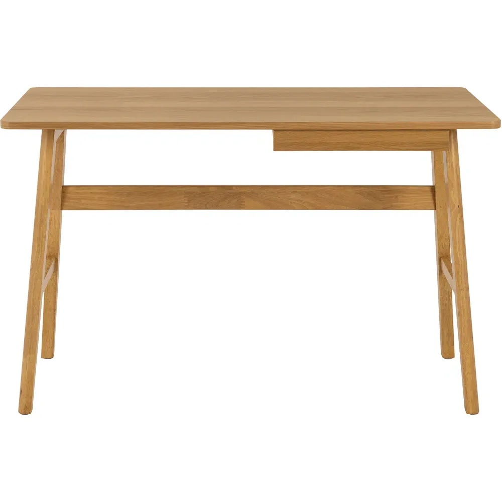 Florence Barnett Single Drawer Office Desk - Brown, Oak