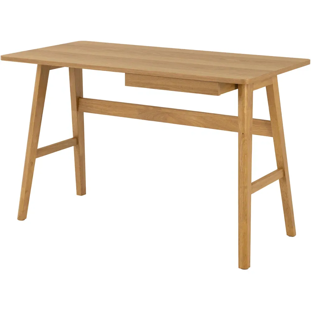 Florence Barnett Single Drawer Office Desk - Brown, Oak