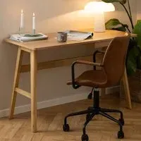 Florence Barnett Single Drawer Office Desk - Brown, Oak