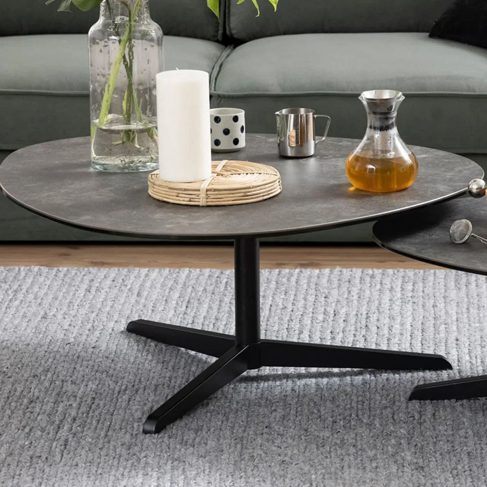 Florence Barnsley Plectrum Coffee Table - Black, Ceramic