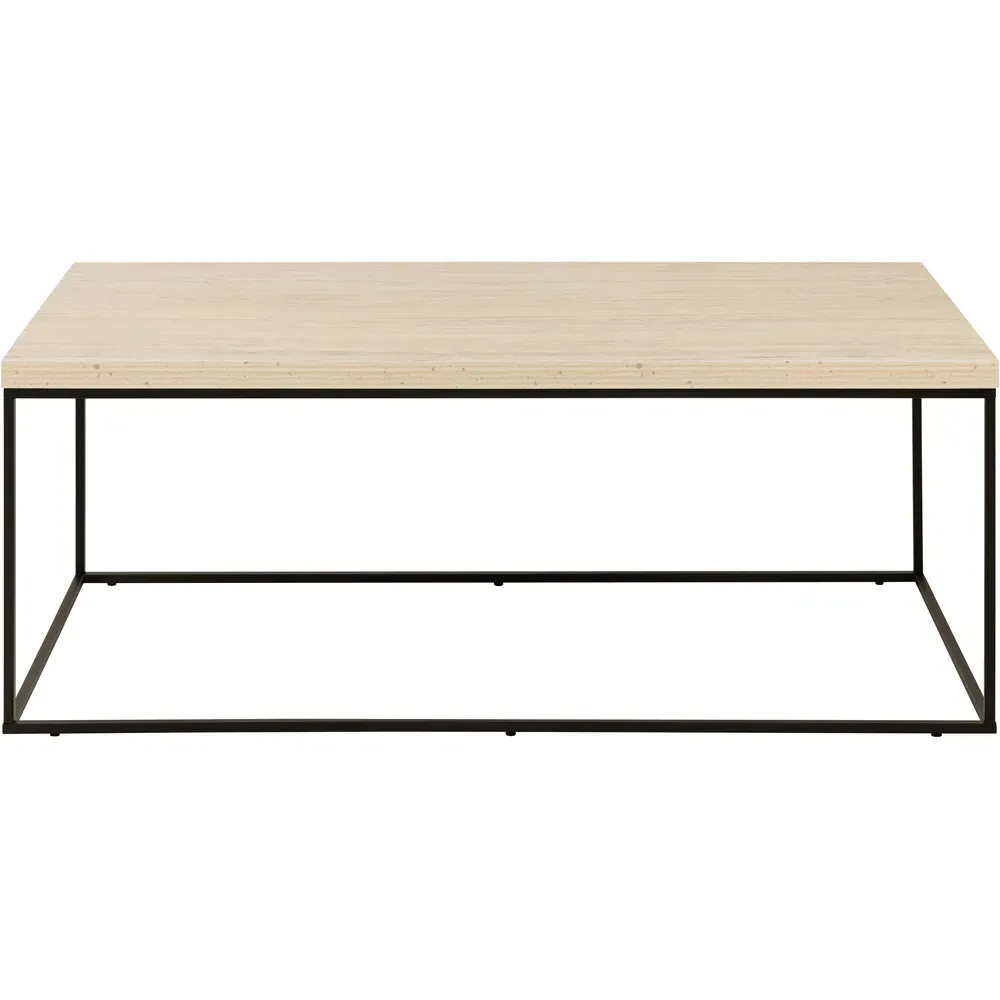 Florence Barossa Rectangular Coffee Table - Black, Travertine