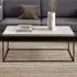 Florence Barossa Rectangular Coffee Table - Black, Travertine