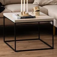 Florence Barossa Square Coffee Table - Black, Travertine