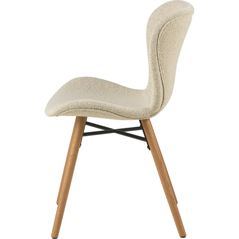 Florence Batilda Set of 2 Dining Chairs - Cream, Oak