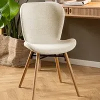 Florence Batilda Set of 2 Dining Chairs - Cream, Oak