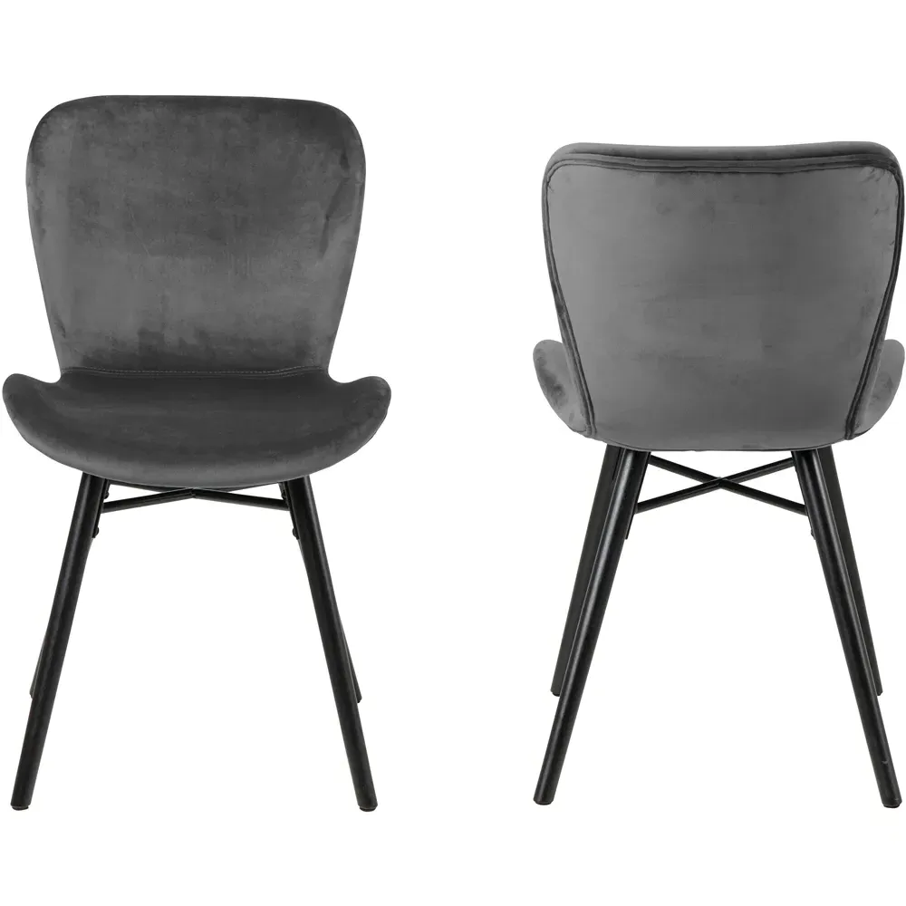 Florence Batilda Set of 2 Dining Chairs - Grey