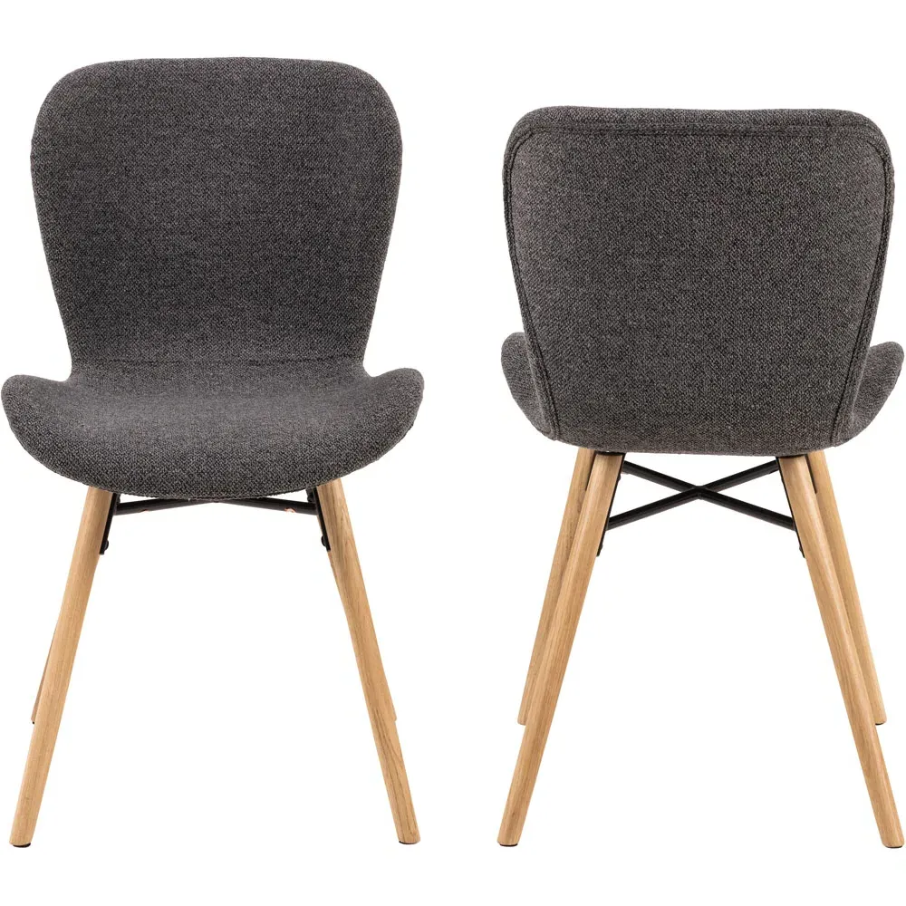 Florence Batilda Set of 2 Dining Chairs - Grey