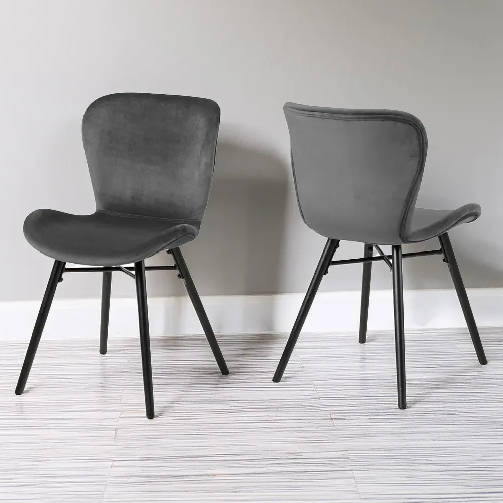 Florence Batilda Set of 2 Dining Chairs - Grey
