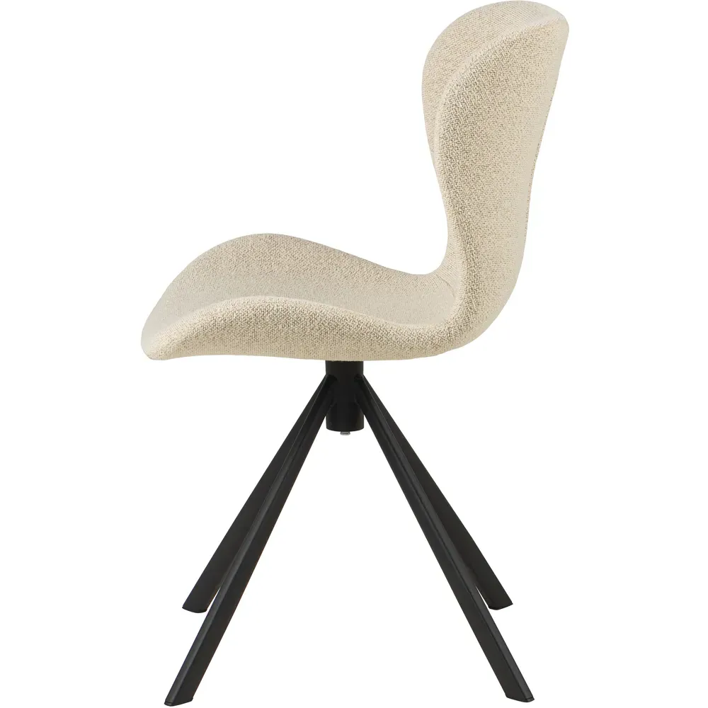 Florence Batilda Set of 2 Swivel Dining Chairs - Cream