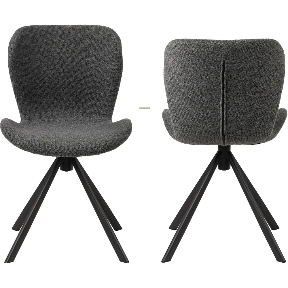 Florence Batilda Set of 2 Swivel Dining Chairs - Grey