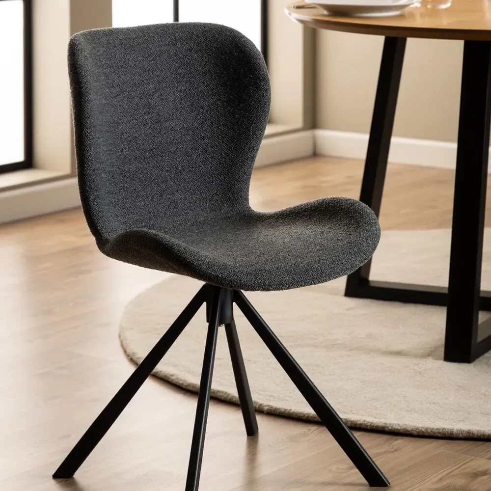 Florence Batilda Set of 2 Swivel Dining Chairs - Grey