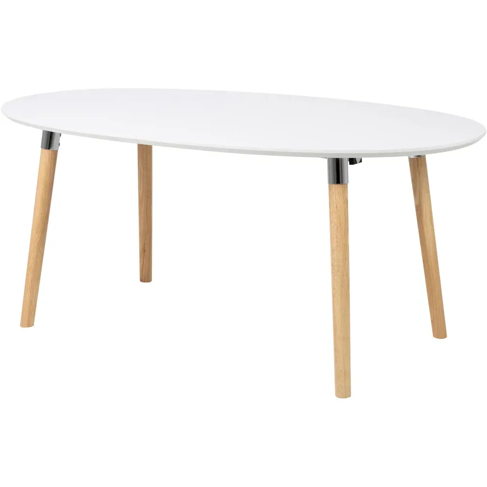 Florence Belina 8-Seater Oval Dining Table - White, Oak