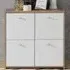 Florence Best 4 Door Storage Chest - White, Oak Effect